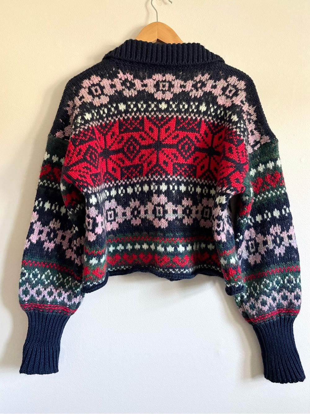 Free People Snowdrift Fairisle Knit Collar Cardigan NEW - Picture 6 of 8